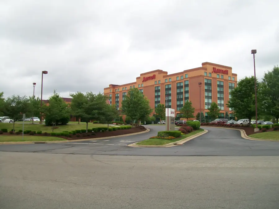 A hotel set among landscaped lawns on Cranberry Township's commercial corridor