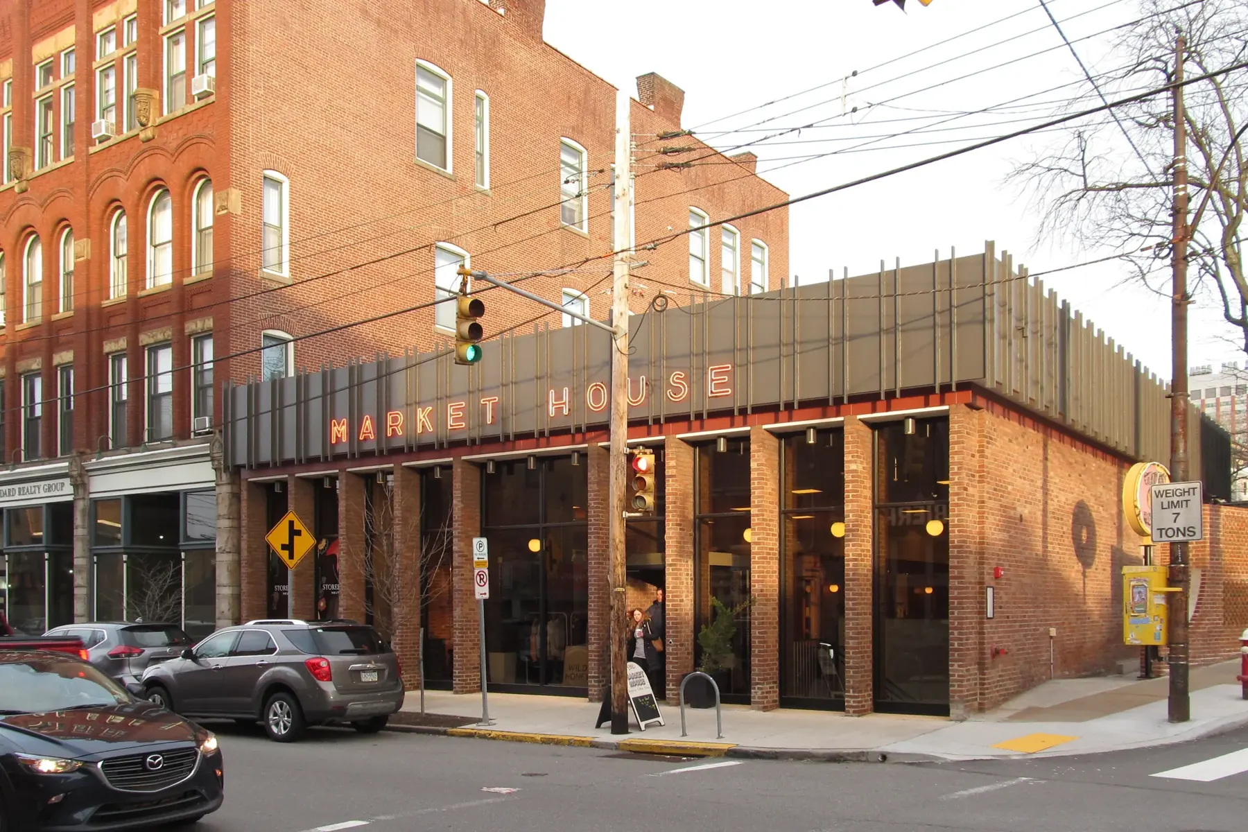 A brick former bank building on Butler Street in Lawrenceville